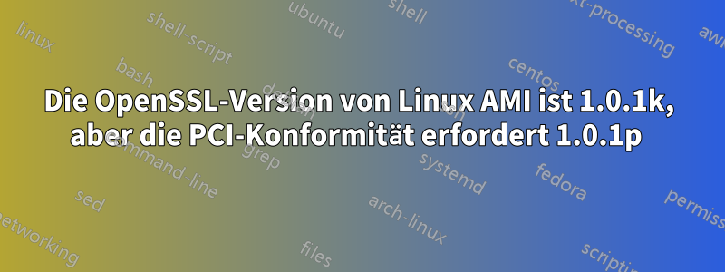 Die OpenSSL-Version von Linux AMI ist 1.0.1k, aber die PCI-Konformität erfordert 1.0.1p 