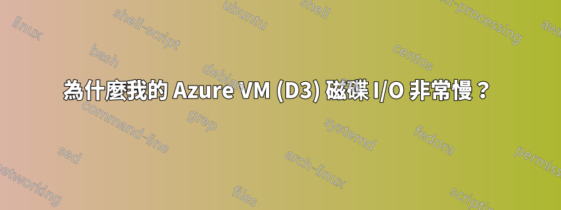 為什麼我的 Azure VM (D3) 磁碟 I/O 非常慢？