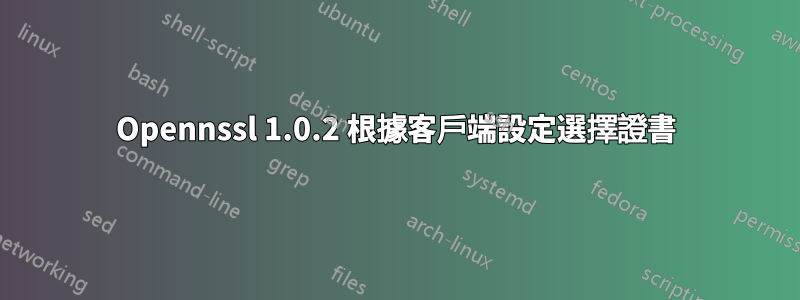 Opennssl 1.0.2 根據客戶端設定選擇證書