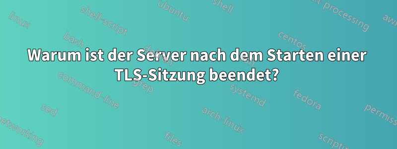 Warum ist der Server nach dem Starten einer TLS-Sitzung beendet?