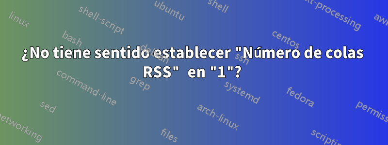 ¿No tiene sentido establecer "Número de colas RSS" en "1"?