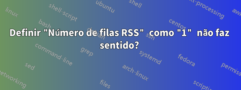 Definir "Número de filas RSS" como "1" não faz sentido?