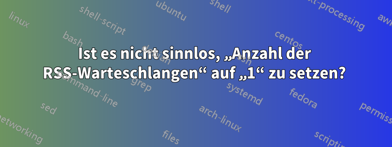 Ist es nicht sinnlos, „Anzahl der RSS-Warteschlangen“ auf „1“ zu setzen?