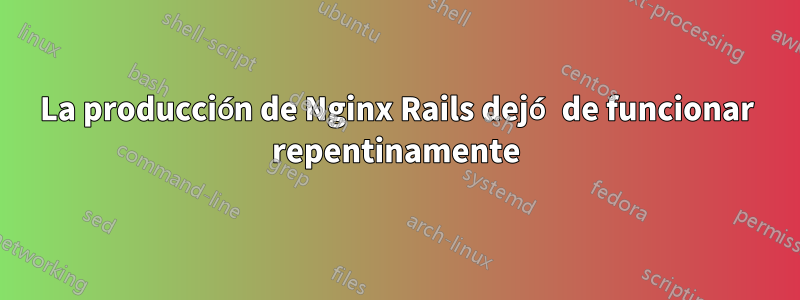 La producción de Nginx Rails dejó de funcionar repentinamente