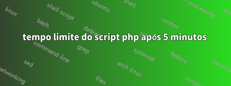 tempo limite do script php após 5 minutos