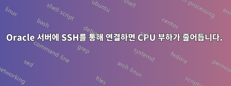 Oracle 서버에 SSH를 통해 연결하면 CPU 부하가 줄어듭니다.