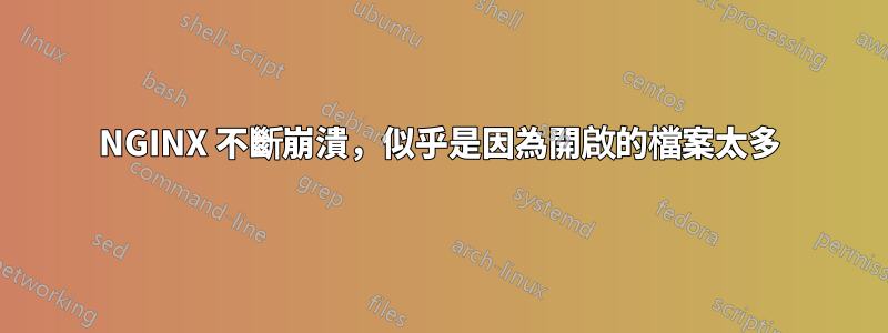 NGINX 不斷崩潰，似乎是因為開啟的檔案太多