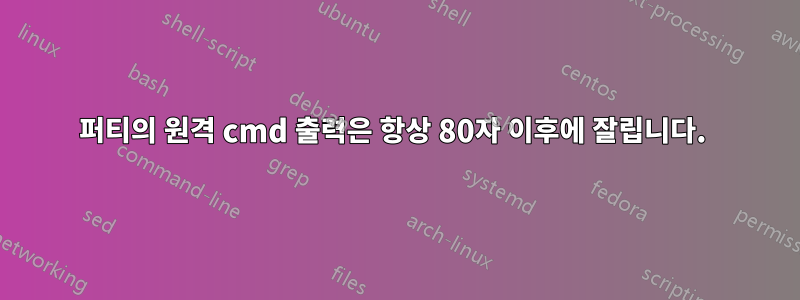 퍼티의 원격 cmd 출력은 항상 80자 이후에 잘립니다. 