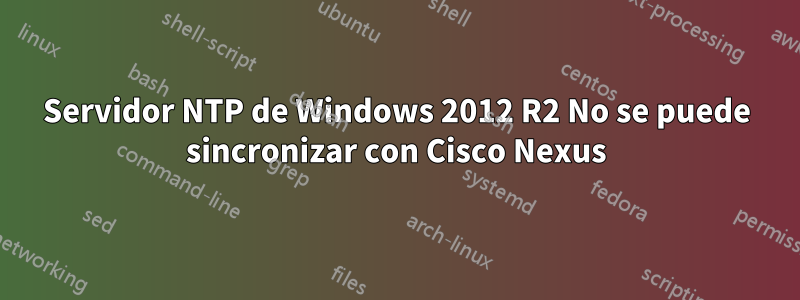 Servidor NTP de Windows 2012 R2 No se puede sincronizar con Cisco Nexus