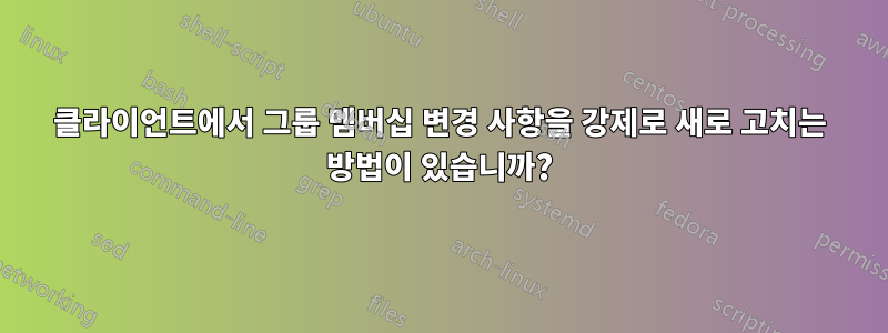 클라이언트에서 그룹 멤버십 변경 사항을 강제로 새로 고치는 방법이 있습니까?