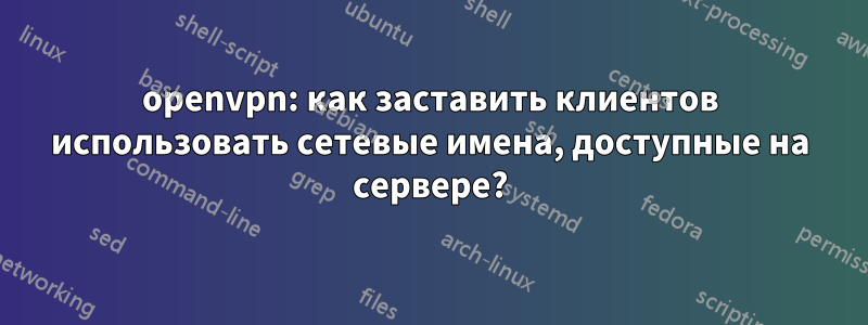 openvpn: как заставить клиентов использовать сетевые имена, доступные на сервере?