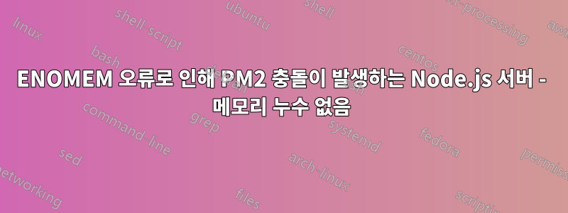 ENOMEM 오류로 인해 PM2 충돌이 발생하는 Node.js 서버 - 메모리 누수 없음