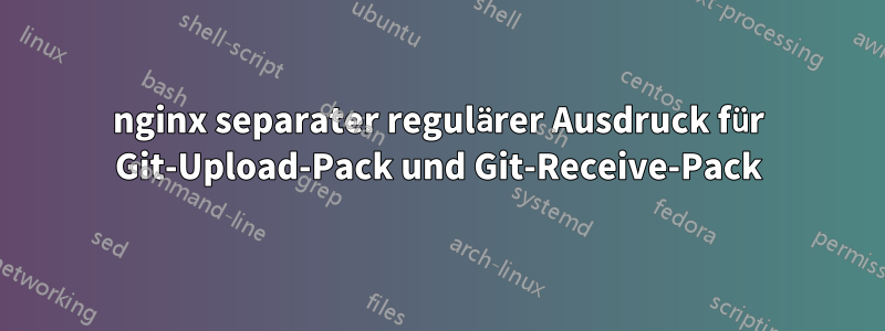 nginx separater regulärer Ausdruck für Git-Upload-Pack und Git-Receive-Pack