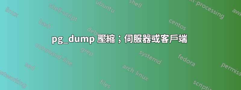 pg_dump 壓縮；伺服器或客戶端