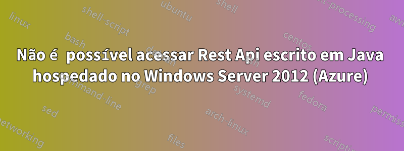 Não é possível acessar Rest Api escrito em Java hospedado no Windows Server 2012 (Azure)