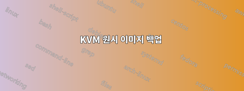 KVM 원시 이미지 백업