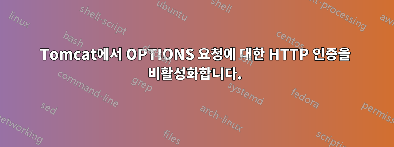 Tomcat에서 OPTIONS 요청에 대한 HTTP 인증을 비활성화합니다.