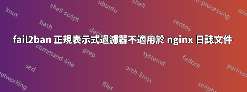 fail2ban 正規表示式過濾器不適用於 nginx 日誌文件