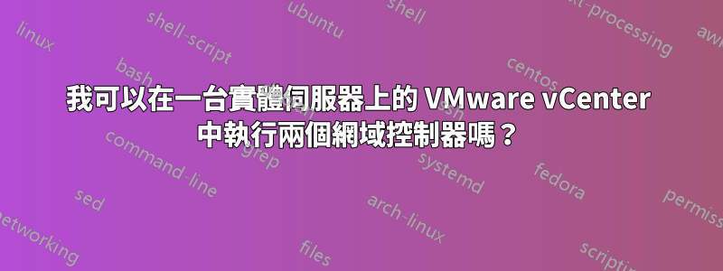 我可以在一台實體伺服器上的 VMware vCenter 中執行兩個網域控制器嗎？