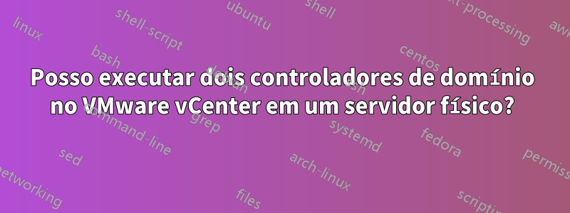 Posso executar dois controladores de domínio no VMware vCenter em um servidor físico?