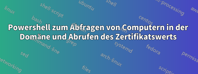 Powershell zum Abfragen von Computern in der Domäne und Abrufen des Zertifikatswerts