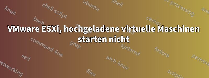 VMware ESXi, hochgeladene virtuelle Maschinen starten nicht