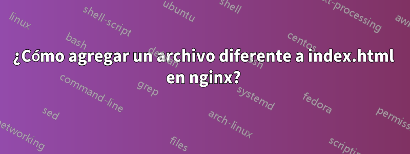 ¿Cómo agregar un archivo diferente a index.html en nginx?