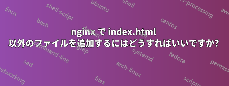 nginx で index.html 以外のファイルを追加するにはどうすればいいですか?