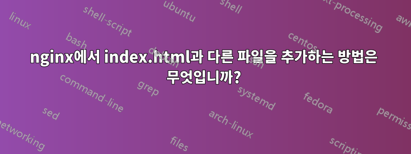 nginx에서 index.html과 다른 파일을 추가하는 방법은 무엇입니까?