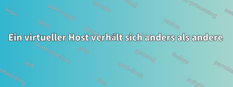 Ein virtueller Host verhält sich anders als andere