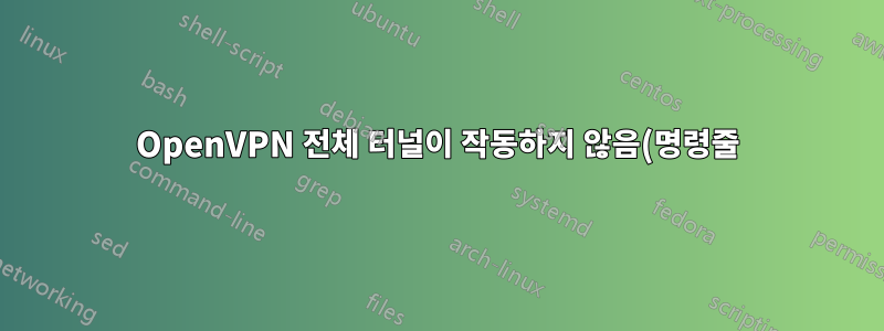 OpenVPN 전체 터널이 작동하지 않음(명령줄)