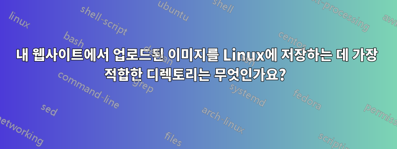 내 웹사이트에서 업로드된 이미지를 Linux에 저장하는 데 가장 적합한 디렉토리는 무엇인가요? 