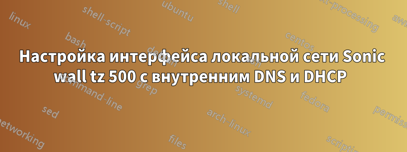 Настройка интерфейса локальной сети Sonic wall tz 500 с внутренним DNS и DHCP 