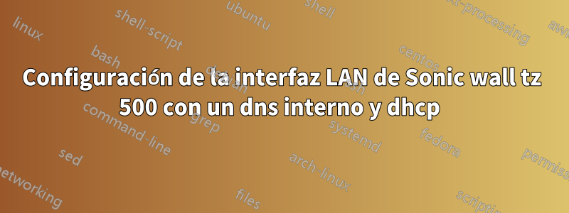 Configuración de la interfaz LAN de Sonic wall tz 500 con un dns interno y dhcp 