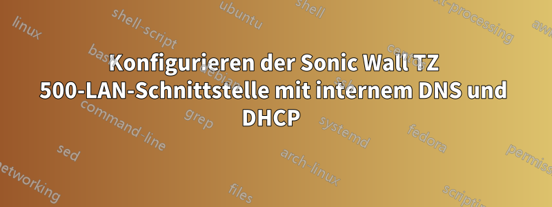 Konfigurieren der Sonic Wall TZ 500-LAN-Schnittstelle mit internem DNS und DHCP 