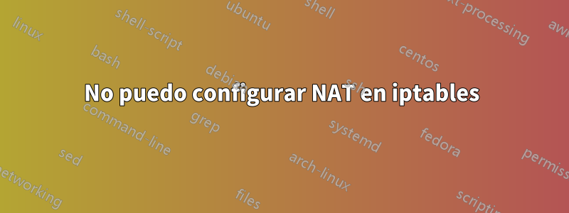 No puedo configurar NAT en iptables