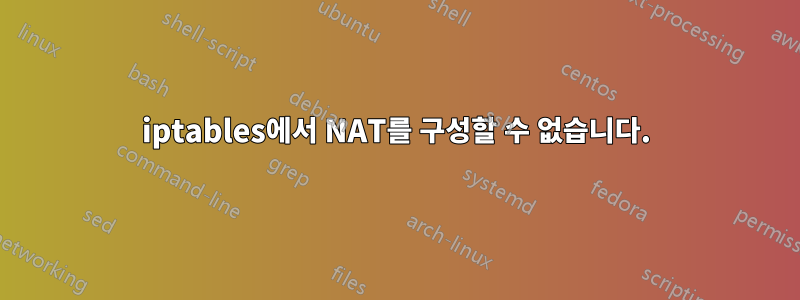 iptables에서 NAT를 구성할 수 없습니다.