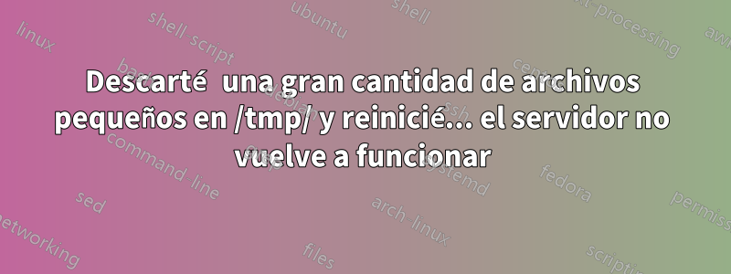 Descarté una gran cantidad de archivos pequeños en /tmp/ y reinicié... el servidor no vuelve a funcionar