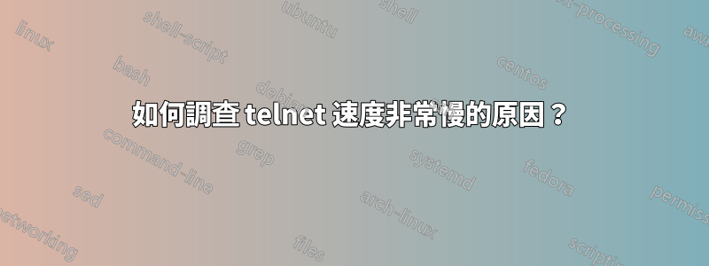 如何調查 telnet 速度非常慢的原因？