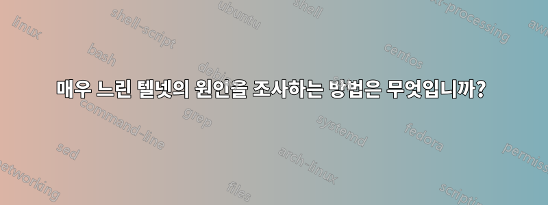 매우 느린 텔넷의 원인을 조사하는 방법은 무엇입니까?