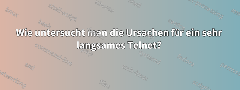 Wie untersucht man die Ursachen für ein sehr langsames Telnet?