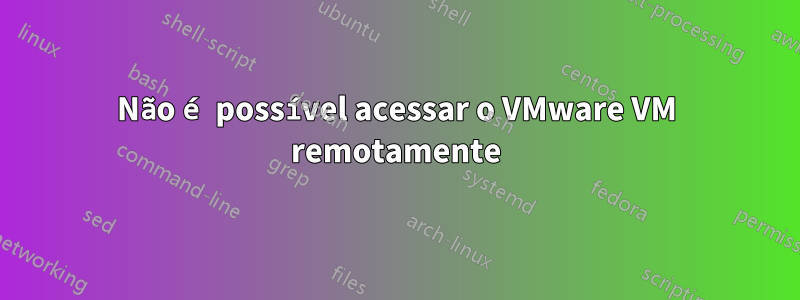 Não é possível acessar o VMware VM remotamente