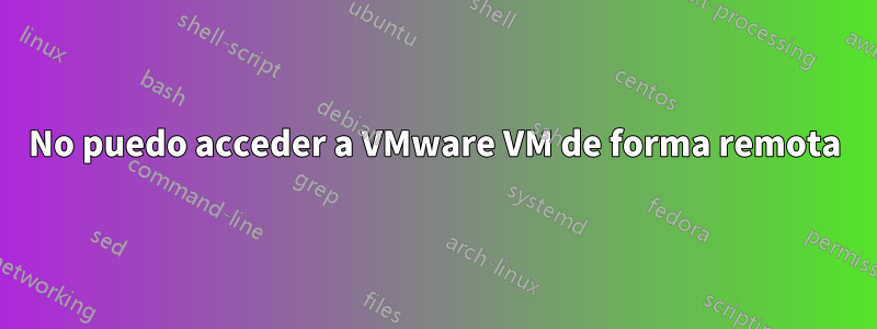 No puedo acceder a VMware VM de forma remota