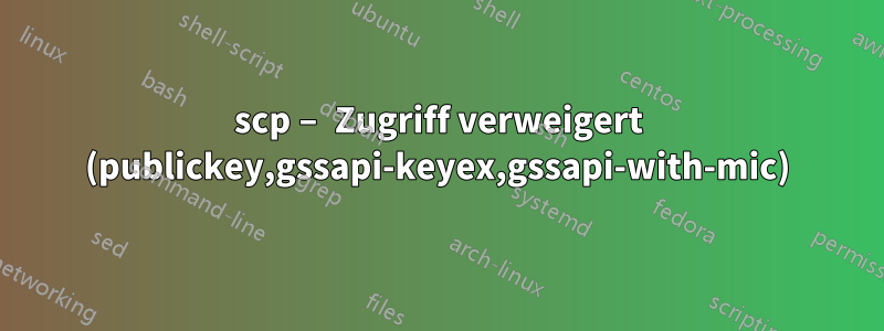 scp – Zugriff verweigert (publickey,gssapi-keyex,gssapi-with-mic)