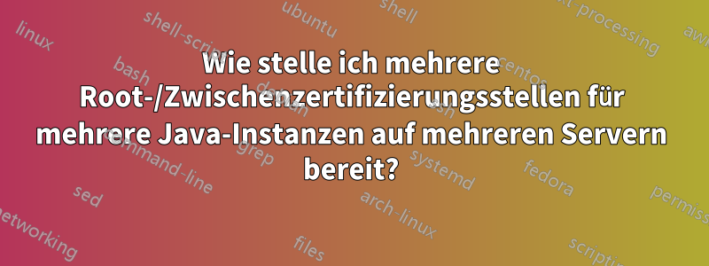 Wie stelle ich mehrere Root-/Zwischenzertifizierungsstellen für mehrere Java-Instanzen auf mehreren Servern bereit?