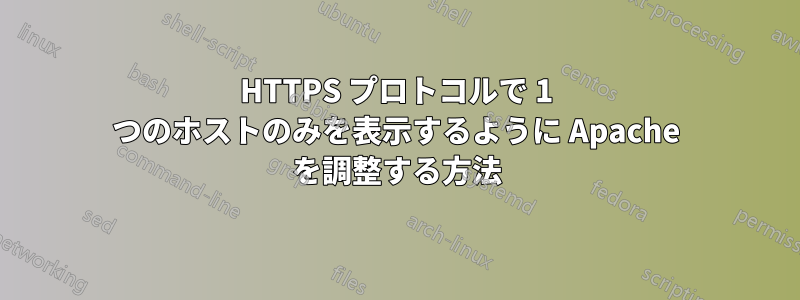 HTTPS プロトコルで 1 つのホストのみを表示するように Apache を調整する方法