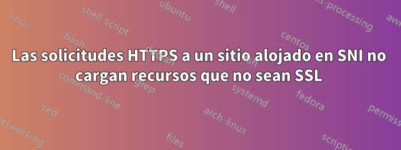 Las solicitudes HTTPS a un sitio alojado en SNI no cargan recursos que no sean SSL