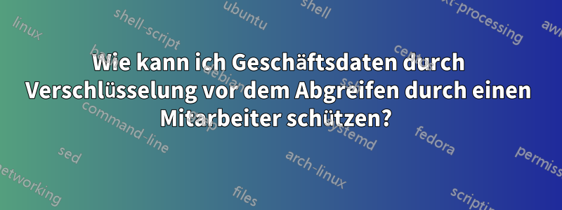 Wie kann ich Geschäftsdaten durch Verschlüsselung vor dem Abgreifen durch einen Mitarbeiter schützen? 