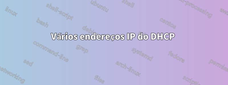 Vários endereços IP do DHCP