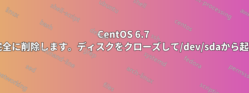 CentOS 6.7 RAIDを完全に削除します。ディスクをクローズして/dev/sdaから起動します